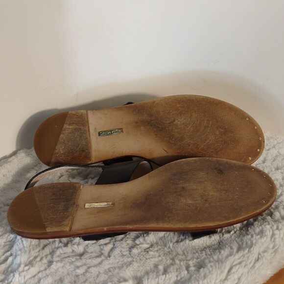 Louis et Cie Leather Gold Woman's Slingback Sandals - Picture 7 of 10